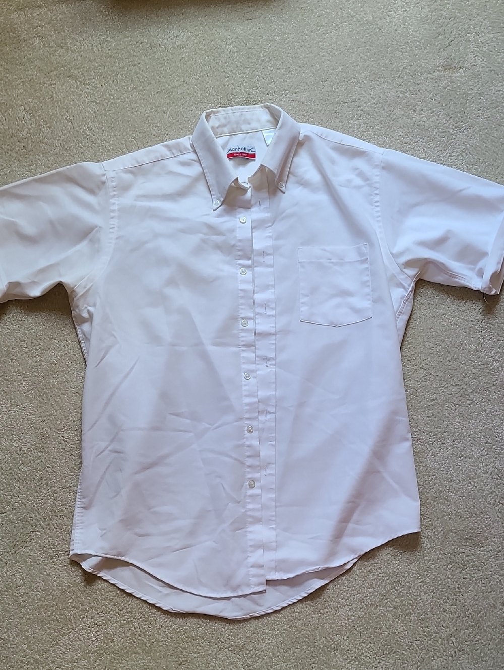 Short-Sleeve Button-Down Shirt in White